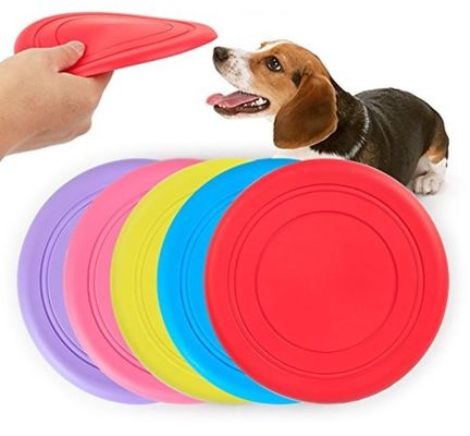 El OEM del disco volador del animal doméstico muerde los juguetes resistentes de la goma de silicona del 17.8cm