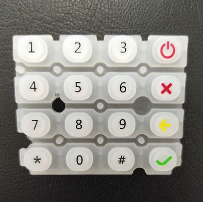 Laser transparente de las llaves de teclado de la goma de silicona que graba al agua fuerte la impresión