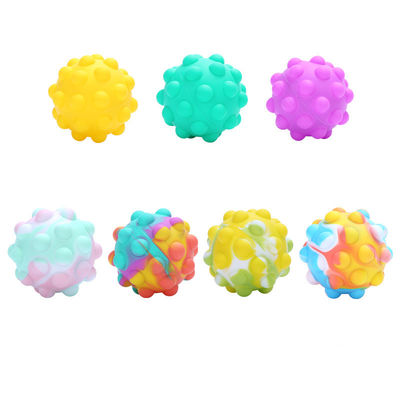 Juguetes de goma de encargo de la bola sensorial del estallido del silicón de la ronda del juguete 3D de la bola del apretón de los niños